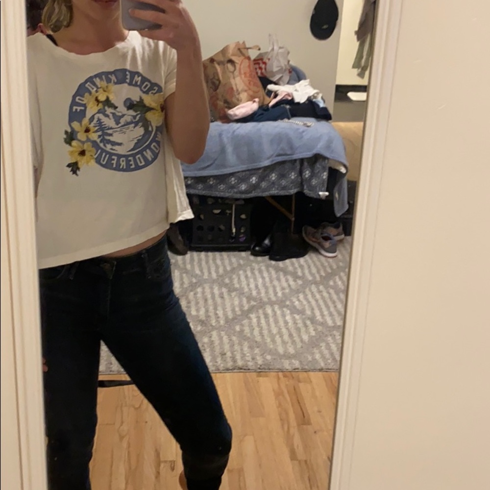 Abercrombie & Fitch embroidered crop